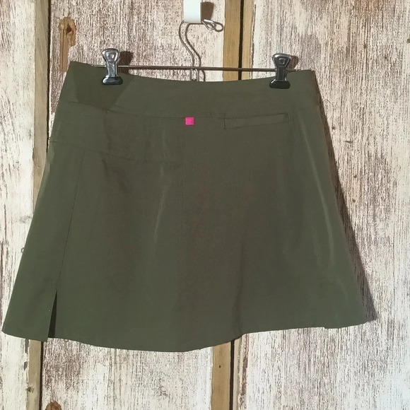 Bike Skirt green back zipper pocket front zip from top & bottom snap M - Picture 5 of 13